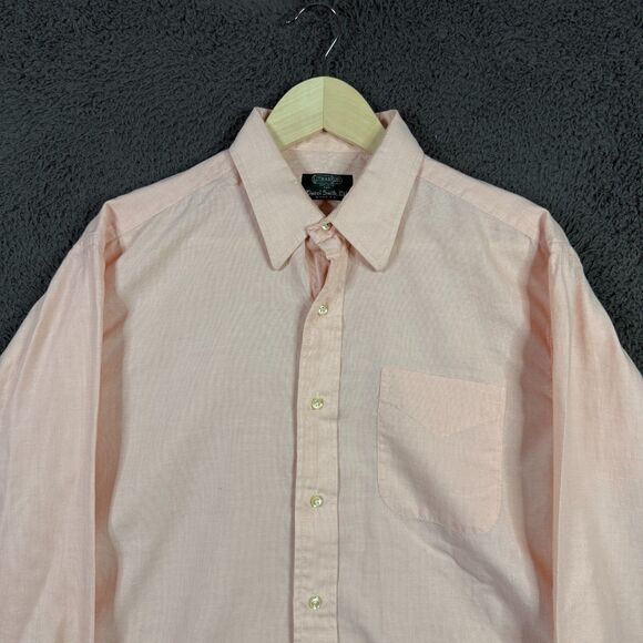 Vintage Gitman Bros Shirt Mens 15.5 34 Orange Button Down Long Sleeve Made USA - Picture 2 of 13
